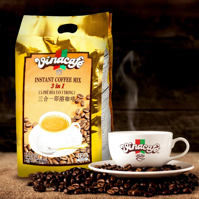 Vinacafe Premium 100 Sticks 3 in 1 Instant Coffee Mix, Single Serves - Image 5